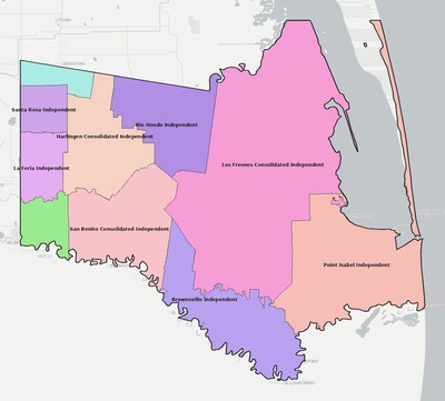 Cameron County TX school district boundaries map