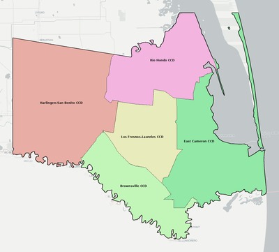 Cameron County TX townships and subdivisions map