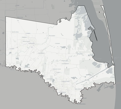 Cameron County TX county basemap context