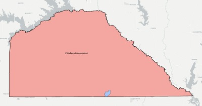 Camp County TX school district boundaries map