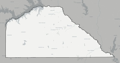 Camp County TX county basemap context