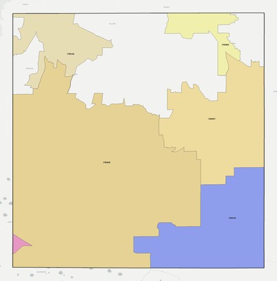 Carson County TX ZIP code boundaries map