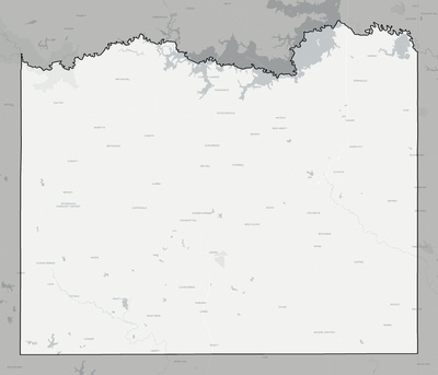 Cass County TX county basemap context