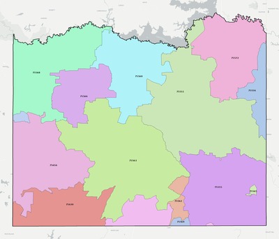 Cass County TX ZIP code boundaries map