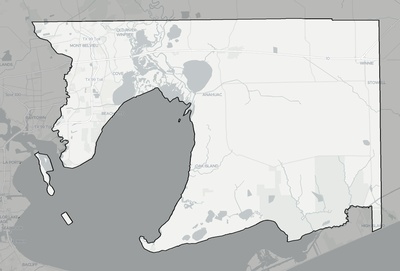 Chambers County TX county basemap context