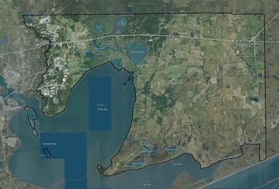 Chambers County TX USGS imagery and topo map