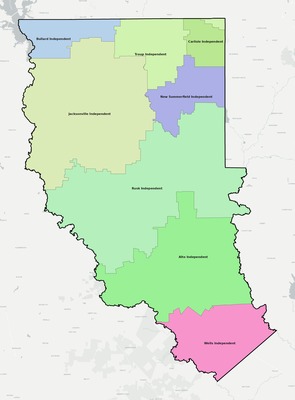 Cherokee County TX school district boundaries map