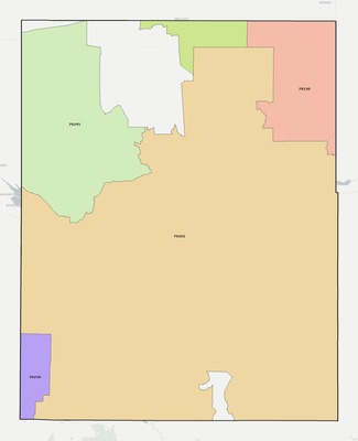 Childress County TX ZIP code boundaries map