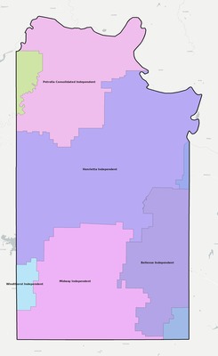 Clay County TX school district boundaries map