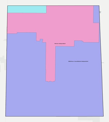 Cochran County TX school district boundaries map