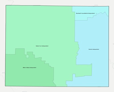 Coke County TX school district boundaries map