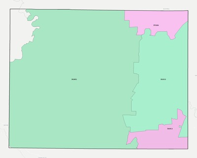 Coke County TX ZIP code boundaries map
