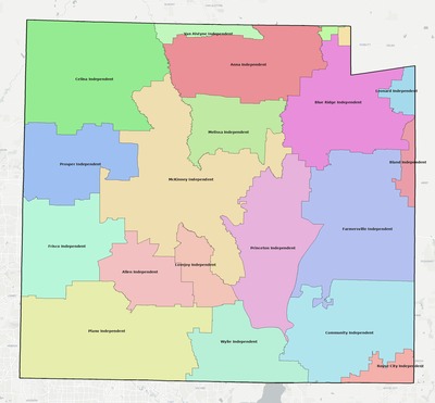 Collin County TX school district boundaries map