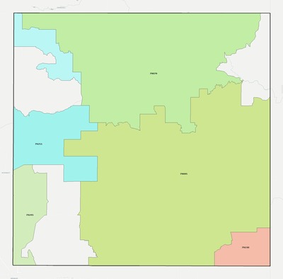 Collingsworth County TX ZIP code boundaries map