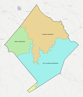 Colorado County TX school district boundaries map