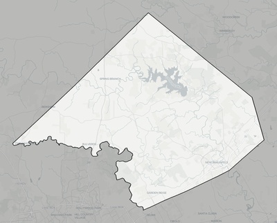 Comal County TX county basemap context