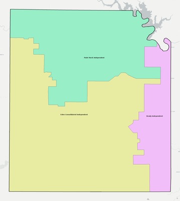 Concho County TX school district boundaries map