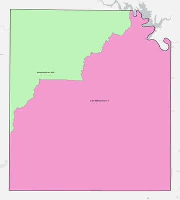 Concho County TX townships and subdivisions map