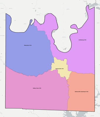 Cooke County TX townships and subdivisions map