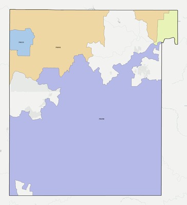Cottle County TX ZIP code boundaries map