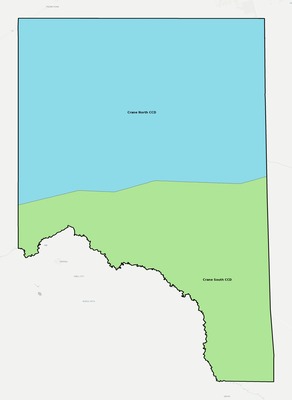 Crane County TX townships and subdivisions map