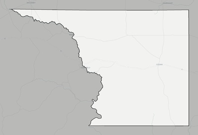 Crockett County TX county basemap context