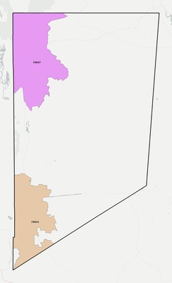 Culberson County TX ZIP code boundaries map