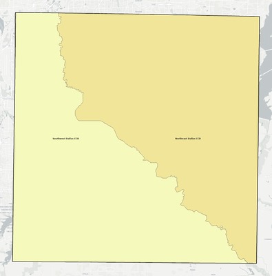 Dallas County TX townships and subdivisions map