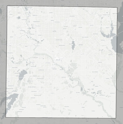 Dallas County TX county basemap context