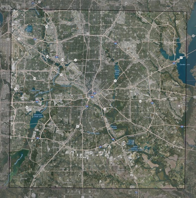 Dallas County TX USGS imagery and topo map