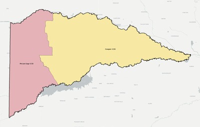 Delta County TX townships and subdivisions map