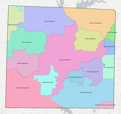 Denton County TX school district boundaries map
