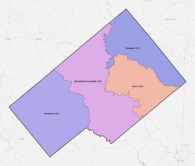 DeWitt County TX townships and subdivisions map