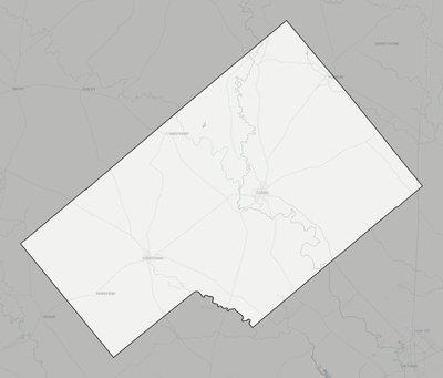 DeWitt County TX county basemap context