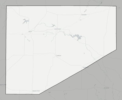 Eastland County TX county basemap context