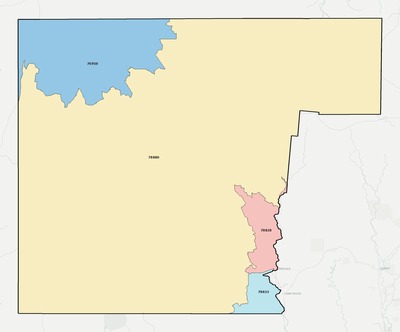 Edwards County TX ZIP code boundaries map