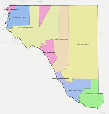 El Paso County TX school district boundaries map