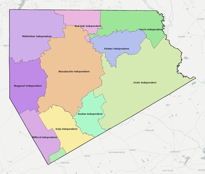 Ellis County TX school district boundaries map