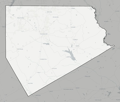 Ellis County TX county basemap context