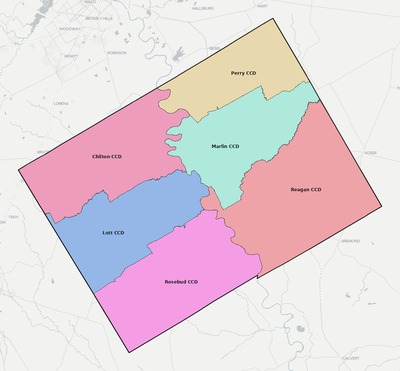 Falls County TX townships and subdivisions map