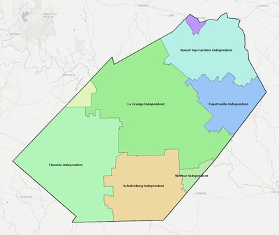 Fayette County TX school district boundaries map