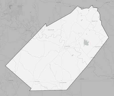 Fayette County TX county basemap context