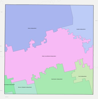 Fisher County TX school district boundaries map