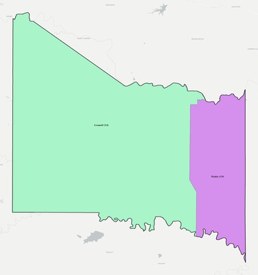 Foard County TX townships and subdivisions map