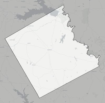 Freestone County TX county basemap context