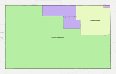 Gaines County TX school district boundaries map