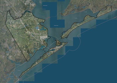 Galveston County TX USGS imagery and topo map
