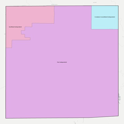 Garza County TX school district boundaries map