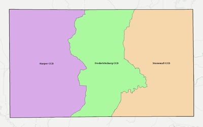 Gillespie County TX townships and subdivisions map
