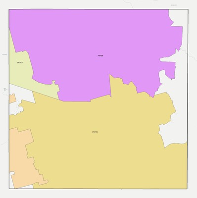 Glasscock County TX ZIP code boundaries map